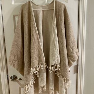 Banana Republic Reversible Wool Fringe Wrap